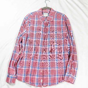 Men's American Eagle Size XL Long Sleeve Plaid Shirt Red and Blue